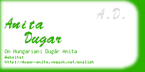 anita dugar business card